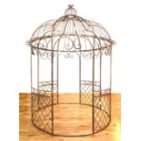 A large gazebo with a distressed metal frame; 224cm diameter.