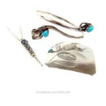 A collection of sterling silver jewellery items