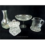 A crystal tazza and other glass