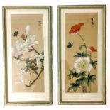 A pair of gilt framed and glazed, Chinese, watercolour and ink drawings on paper