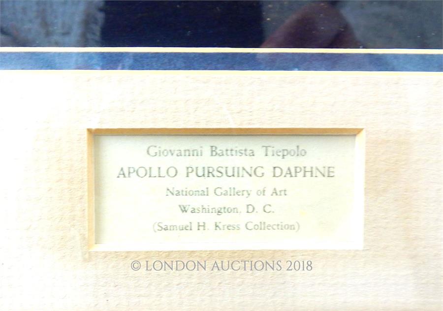 A large, framed colour print of Giovanni Battista Tiepolo's, 'Apollo Pursuing Daphne' - Image 2 of 3