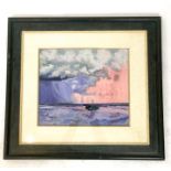 Pieper, (British), An abstract, framed oil of a seascape after the storm