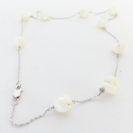 A sterling silver and mother of pearl necklace