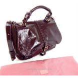 A 'Radley', patent, brown leather, satchel-style handbag