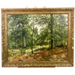 B. V. Reenan, A large, gilt framed oil on canvas of a woodland scene