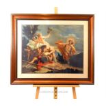 A large, framed colour print of Giovanni Battista Tiepolo's, 'Apollo Pursuing Daphne'