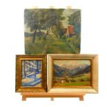 A collection of three, circa 1930's artworks