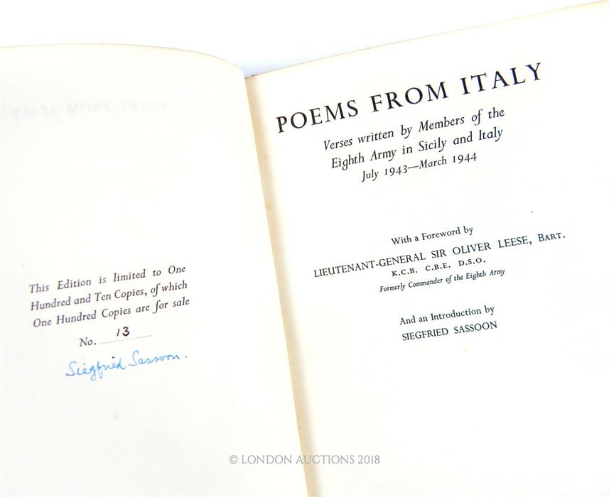 SASSOON, Siegfried; POEMS FROM ITALY; Verses written by members of the 8th army