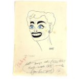 Original Nicholas Bentley sketch of Joan Crawford.