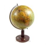 Interwar illuminated German Globe on stand.