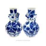 A pair of Chinese blue and white porcelain vases