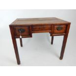 A Chinese hardwood desk; 95cm wide.