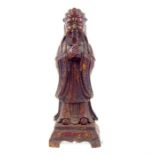 A Chinese bronze figure of a standing bearded man