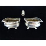 A pair of Georgian-style Edwardian silver salts