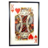 A large King of Hearts decoupage; sight size 140cm x 94cm.