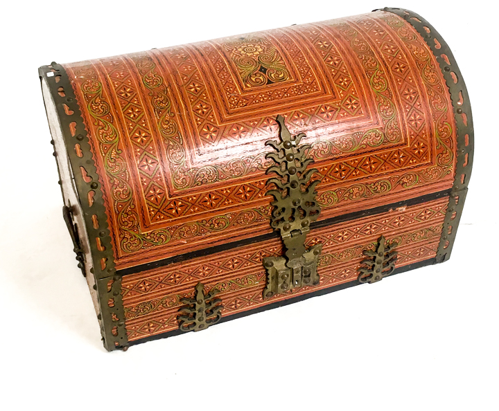 An Indian Polychrome Wooden Chest