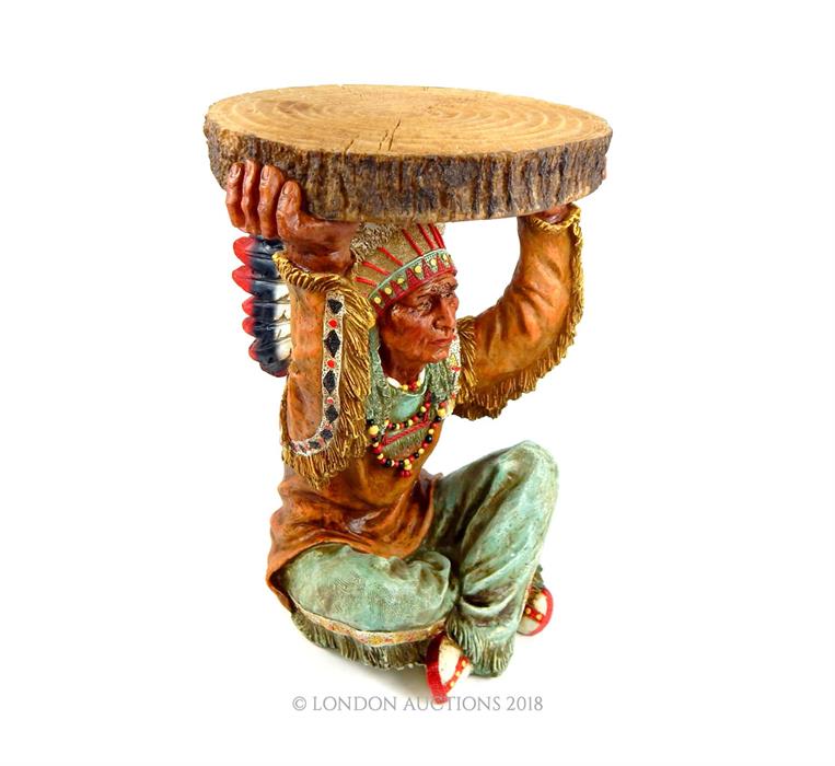 A resin Native American style side table; 51cm high. - Image 2 of 3