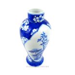 A Chinese blue and white porcelain baluster vase