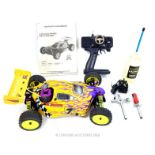 A Himoto remote controlled "Off road buggy" with controller and some other accessories (without
