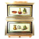A.Postiso Rodriguez, (Spanish), A pair of gilt framed, oil paintings of vessels