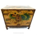 A Chinese, 20th century, hand-painted, decorative, miniature cabinet
