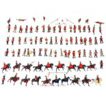 A collection of over 60 vintage Britains and uknown manufactured die-cast lead toy soldiers