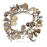 A vintage silver charm bracelet