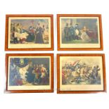 A set of four French hand tinted prints depicting Napoleon