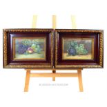 E. Chester (indistinct signature), a pair of Edwardian oils depicting fruit