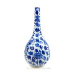 A Chinese, porcelain, hand-painted, blue and white vase