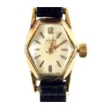 An Art Deco, yellow metal, 17 jewels, wristwatch by 'Atlantic'