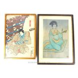 A 19th century Japanese woodblock print with another