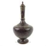 A 19th century, Persian bottle vase; with three sections and Niello style decoration; 29.5cm high
