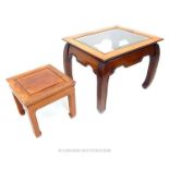 Two Chinese, hardwood, occasional tables