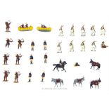 Over 20 vintage die-cast lead soldiers and figures including Britains "Evzones" Greek Guards and