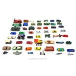 A collection of over 30 various loose die-cast model vehicles including: a Dinky Toys Vanguard