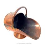 A large, 19th century, copper, coal scuttle