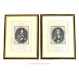 A pair of framed 18th century prints of King Richard III & James II