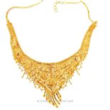A 22 ct yellow gold, Indian necklace