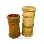 Two, Victorian, terracotta chimney pots