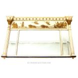 A Regency painted and parcel gilt overmantle mirror