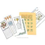 A collection of thirty, illustrated, printed recipes with calligraphy text