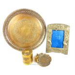 A collection of antique and period, brass items