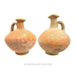 Two, Graeco-Roman, terracotta vessels with handles (1st - 3rd c AD)