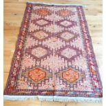 A colourful, Soumak, flat weave rug