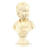 After Jean Antoine Houdon (1741-1828) painted plaster bust