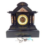 A slate marble mantel clock