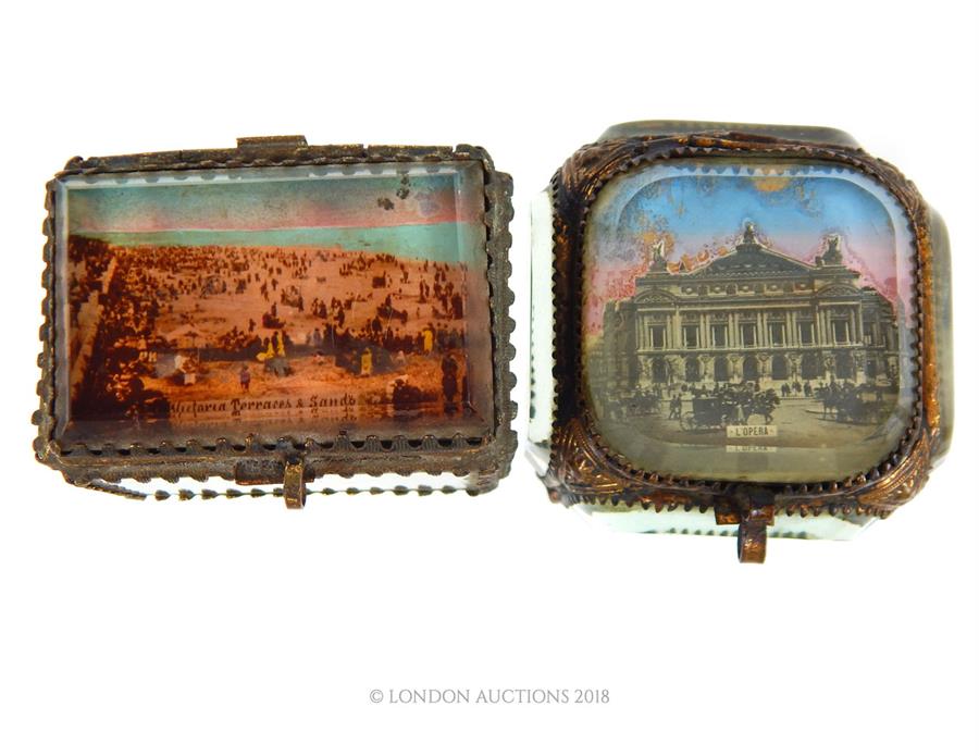 A collection of antique and modern, French, gilt metal and crystal caskets - Image 3 of 3