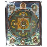 A hand painted Tibetan thangka