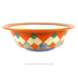 A Clarice Cliff Bizarre pattern wash basin